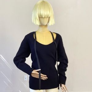 No.21 No21  black Wool Beads Wool Sweater NWT SZ 4